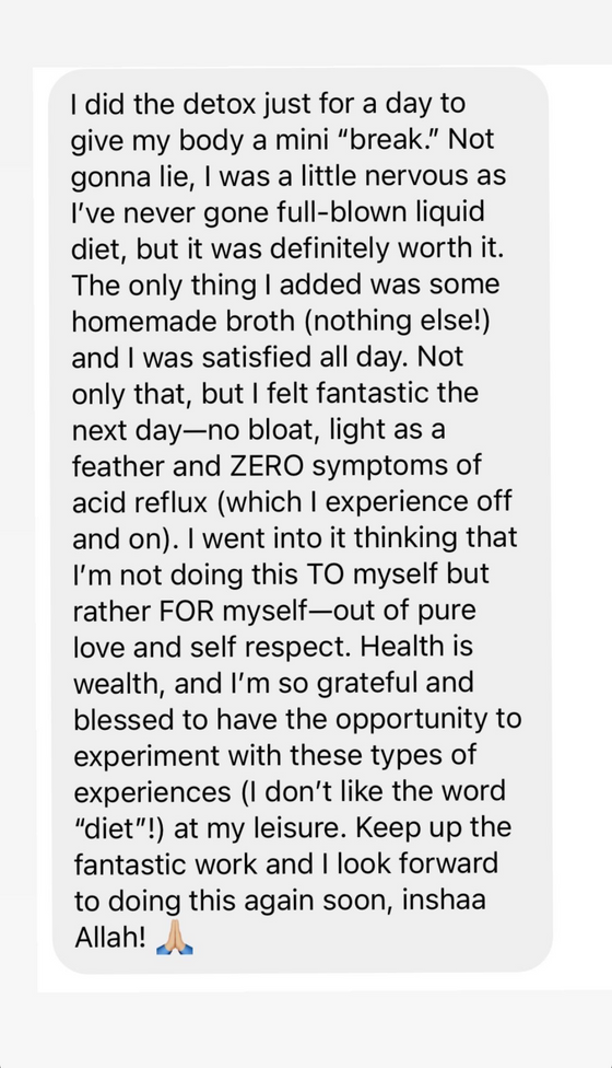 Customer testimonial